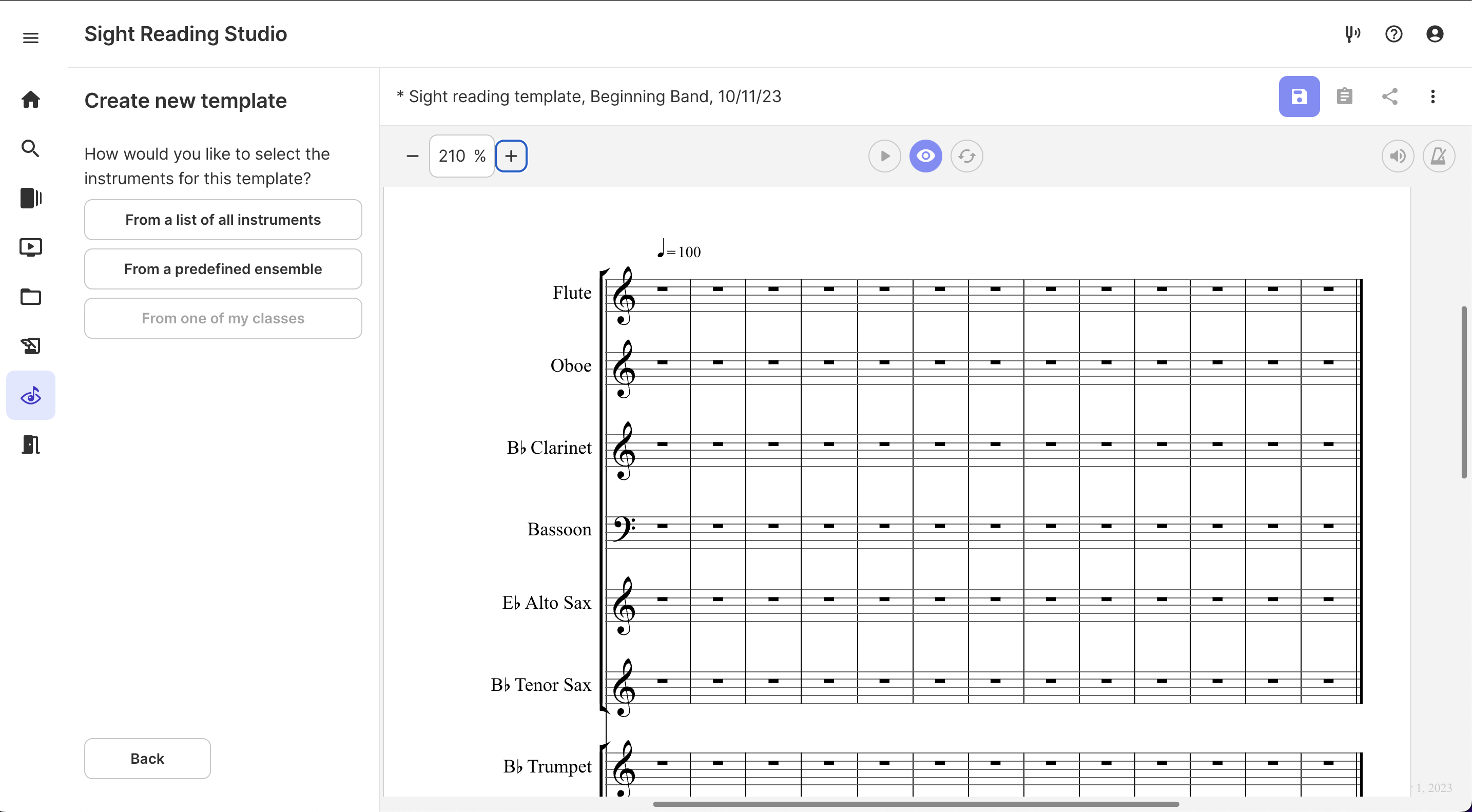 Sight Reading Studio Tips template